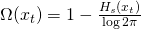 \Omega(x_t) = 1 - \frac{H_s(x_t)}{\log 2 \pi}