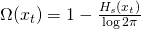 Rendered by QuickLaTeX.com \Omega(x_t) = 1 - \frac{H_s(x_t)}{\log 2 \pi}